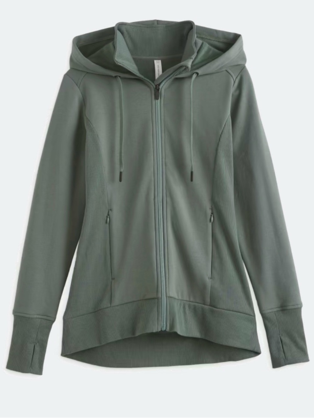 StitchFix WeWander Women's Olive Green Zip-Up Fleece Hoodie Jacket, Size XXL